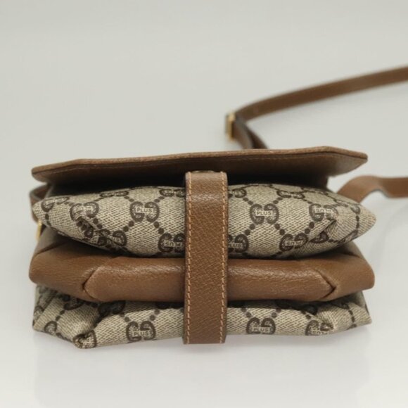 GUCCI GG Plus Supreme Shoulder Bag PVC Beige Gold Auth BA3539 - Picture 6 of 16